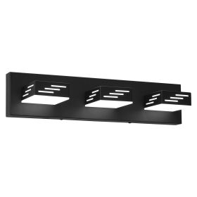 3-Light LED Modern Vanity Light Fixtures, 19.69-Inch, Black Finish Bathroom Wall Lighting Fixture Over Mirror, with IP44 Waterproof, for Bathroom
