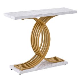 Narrow Console Sofa Table, 39.4 inches Behind Couch Table, 1-Tier Long Entryway Table and Skinny Hallway Table, Narrow Sofa Table with Metal Fram