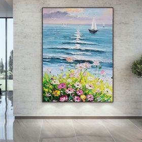 Hand Oil Painting CanvasWall Art Decoration Abstract Knife Painting Landscape Flowers For Home Living Room hallway bedroom luxurious decorative p (size: 150x220cm)